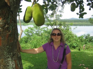Michelle at a Jack Fruit tree.